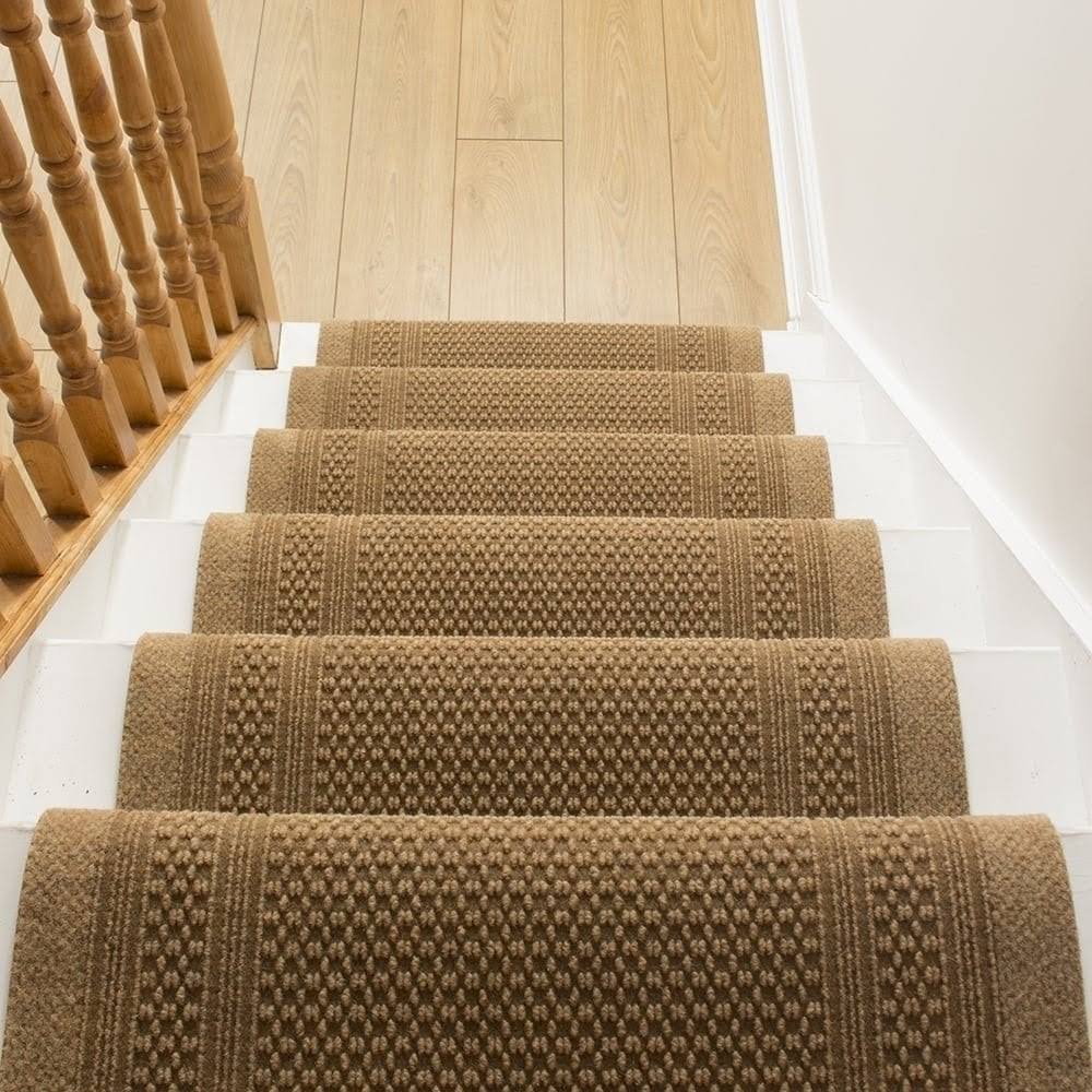 Aztec Beige Stair Carpet Runner, 31 foot D134