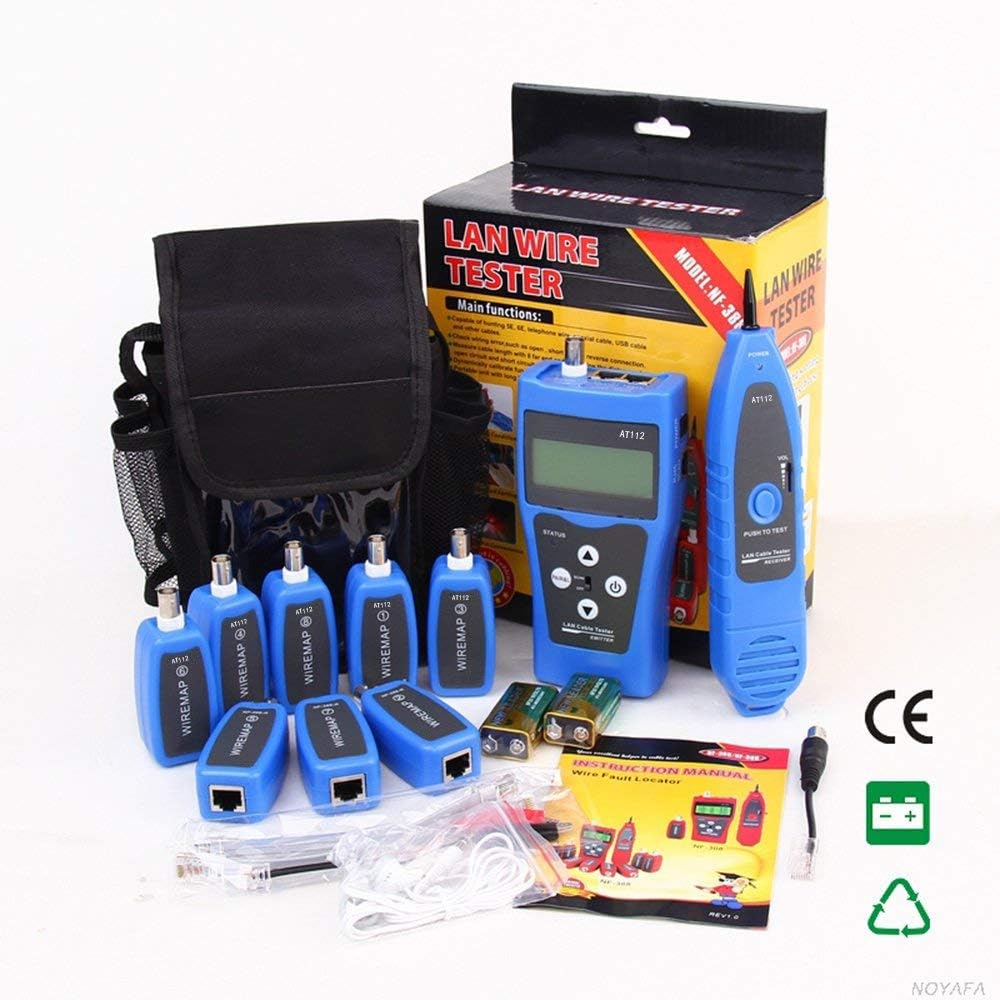 Blue Network Ethernet LAN Cable Tester with 8 Far-end Jacks N554