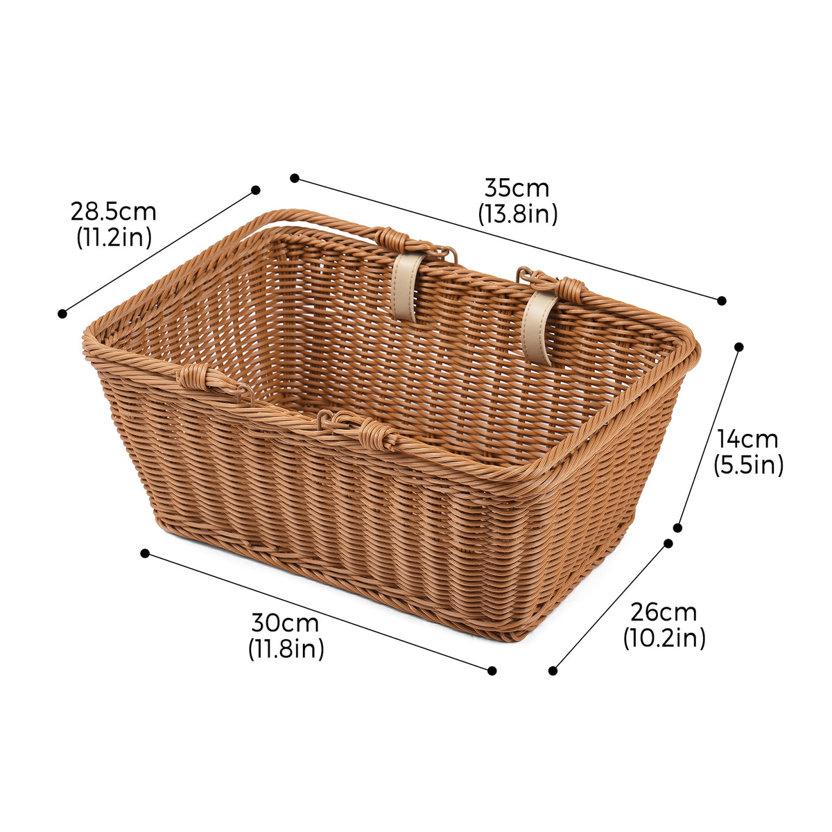 Hand-Woven Wicker Bicycle Basket D4725