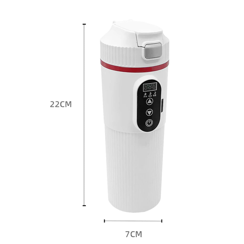 12V 24V Car Electric Water Kettle Tea Coffee Kettle DC Powered Fast Heating 22x7cm Water Boiler Heater Portable U323300