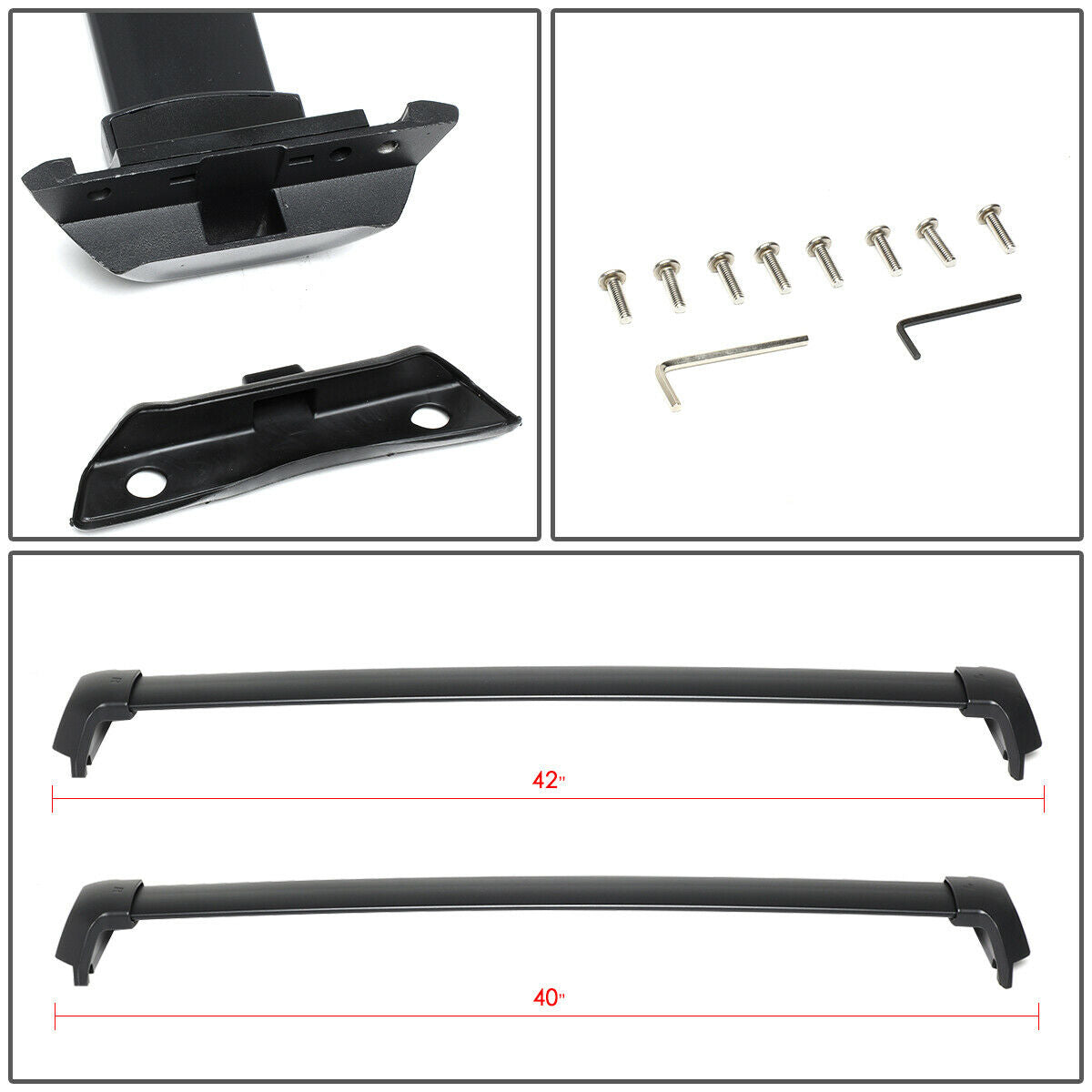 Aluminum Roof Rail Rack Cross Bar Luggage Carrier G4197