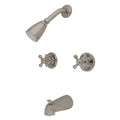 Satin Nickel Two Handle Tub and Shower Faucet W18985