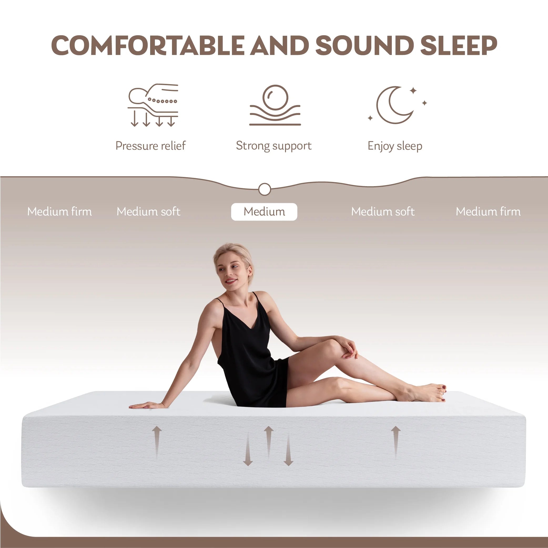 10" Tight Top Gel Memory Foam Queen Mattress N932408