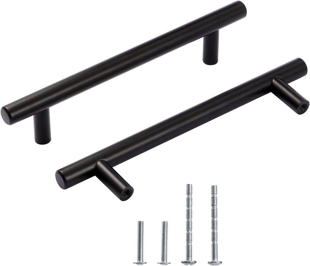 30 Pack 7" Matt Black Brushed Stainless Steel Cabinet Handles, 5 inch Hole Center I74361