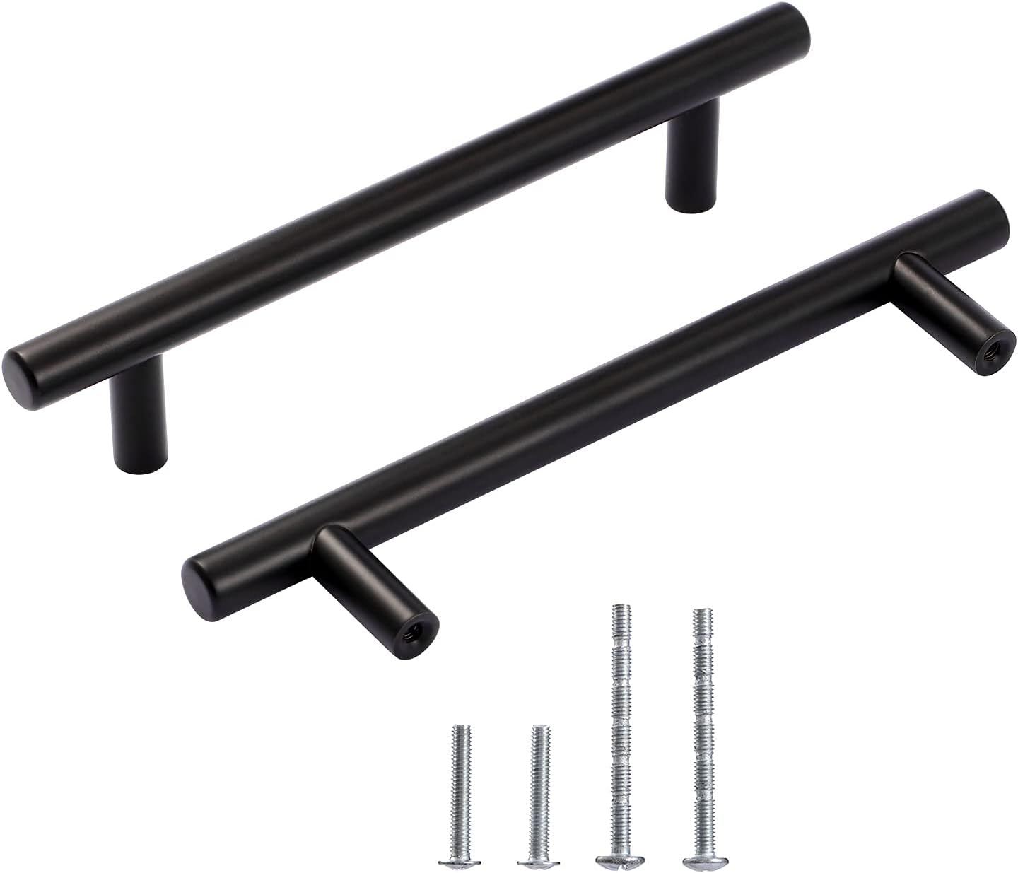 30 Pack 7" Matt Black Brushed Stainless Steel Cabinet Handles, 5 inch Hole Center I74361