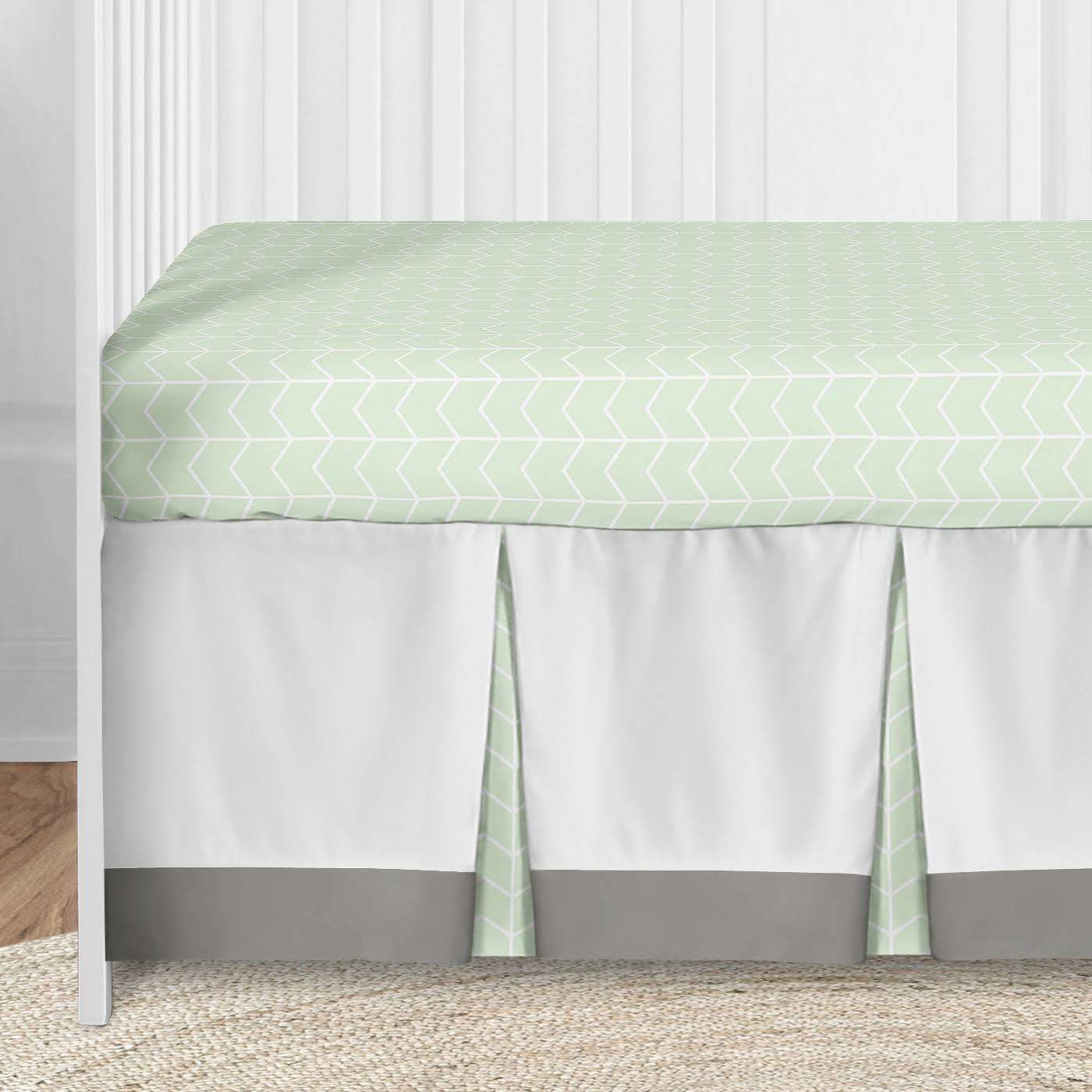 Mint Elephant Safari Crib Bedding Set - 5 Pieces - Green Grey and White Watercolor I18690