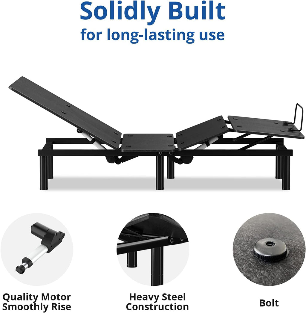 Black Twin XL Adjustable Bed Base with Wireless Remote V544468