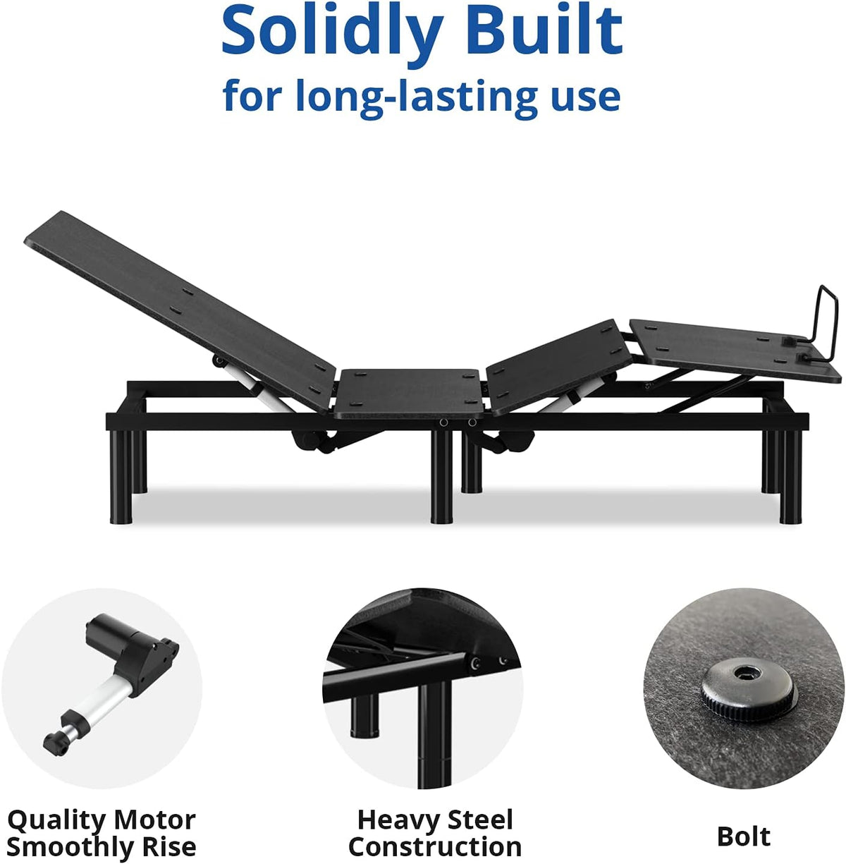 Black Twin XL Adjustable Bed Base with Wireless Remote V544468