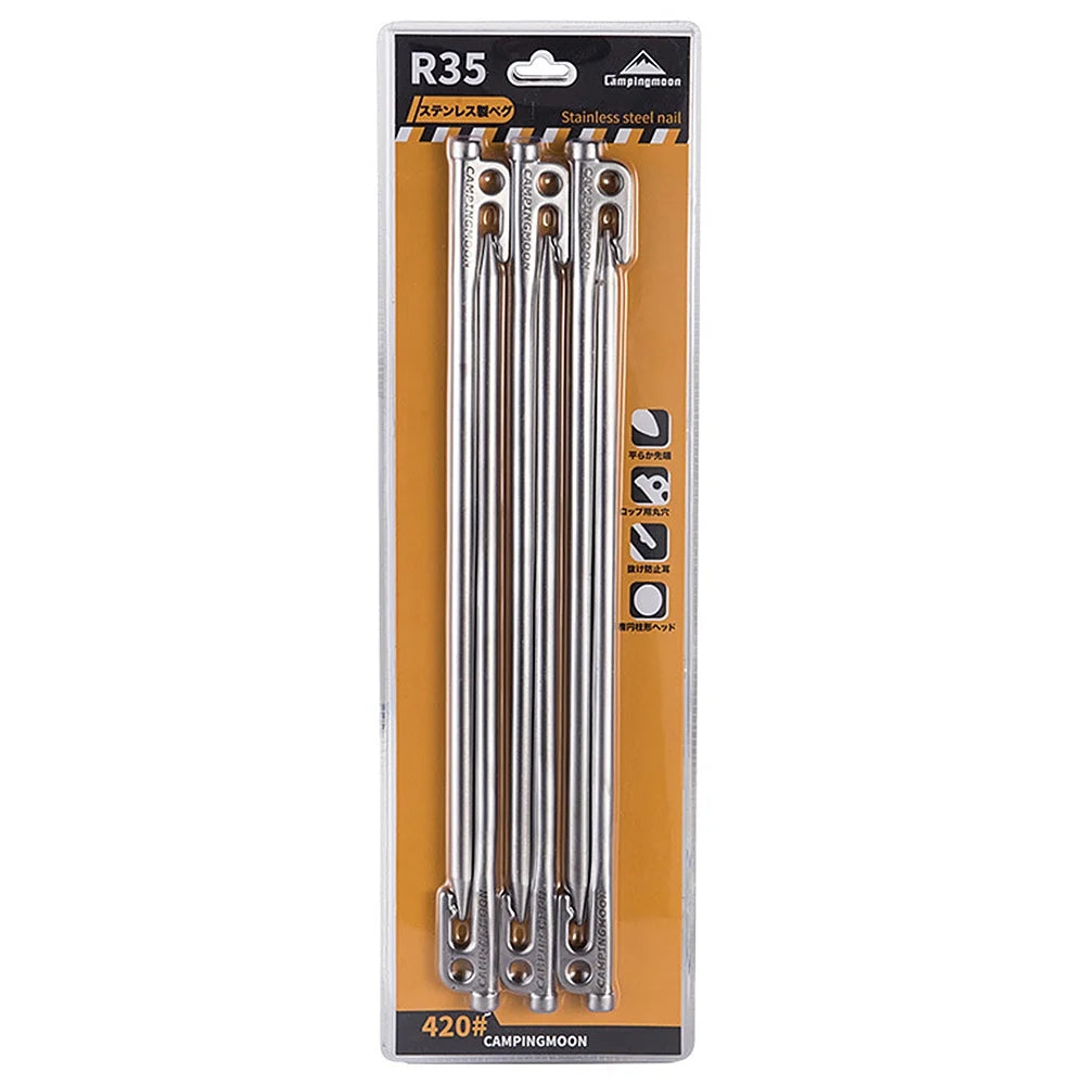 Heavy Duty Steel Tent Stakes Pegs with Hook and Hole Design P5334