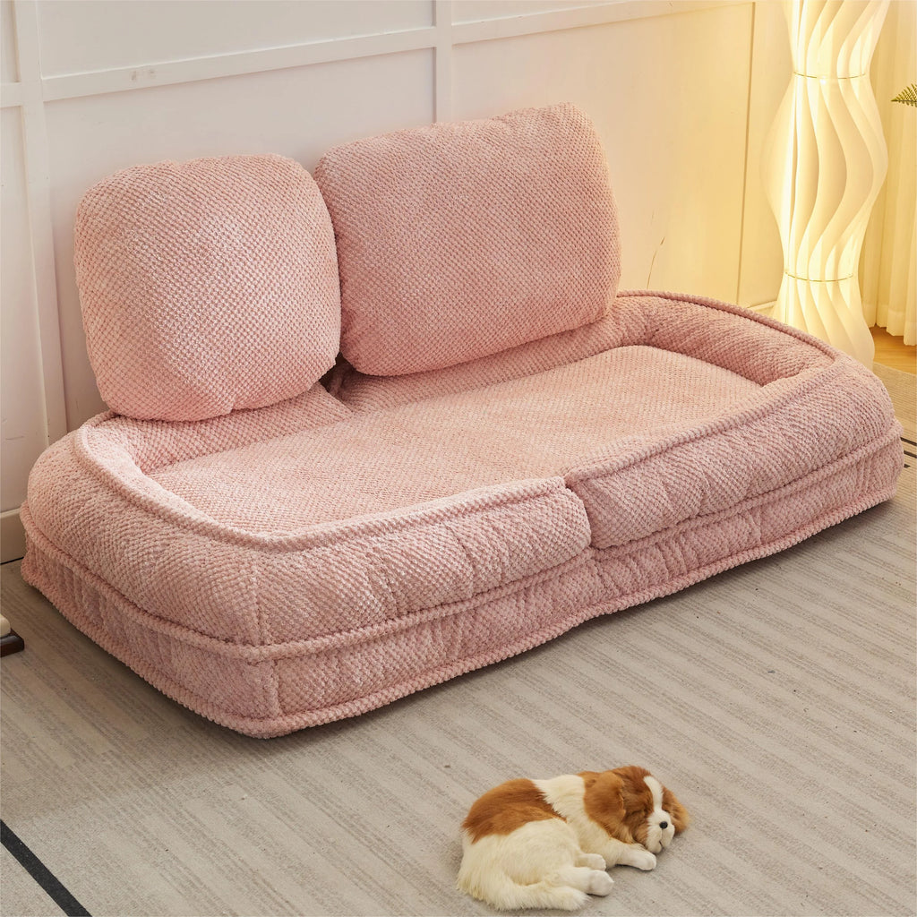 Pink foldable 5-seater recliner sofa chair B264958