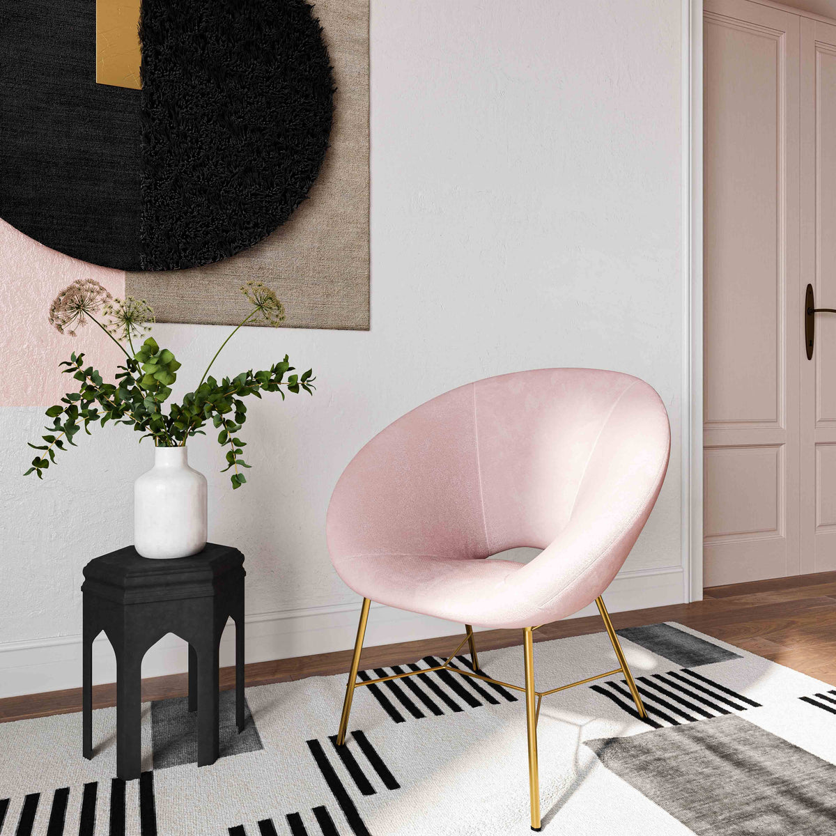 Grey Velvet Chair B76155