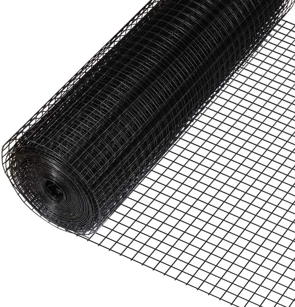 16 Gauge Black Vinyl Coated Welded Wire Mesh 1 inch by 1 inch 3 ft. x 50 ft. P7542