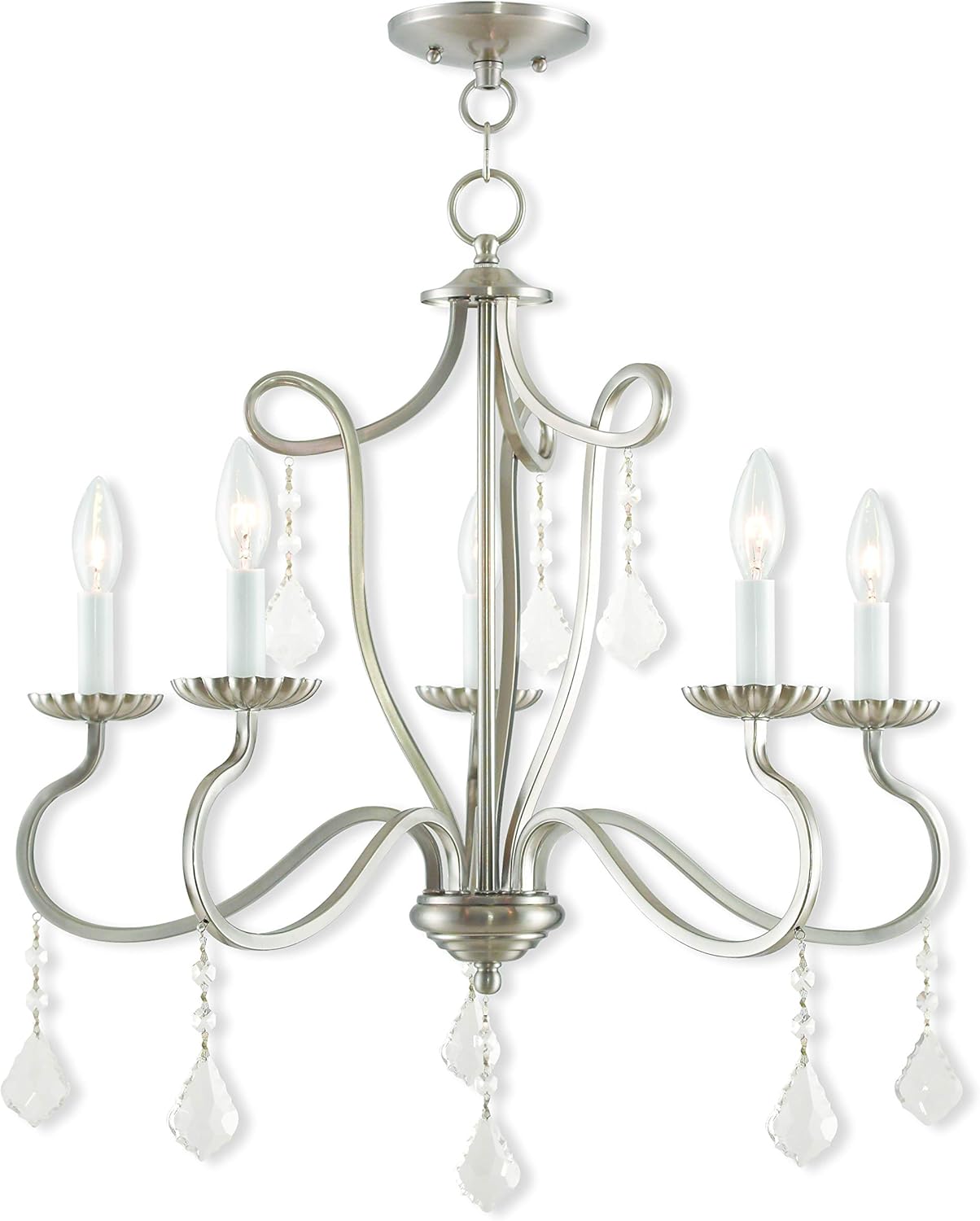 Transitional Five Light Chandelier in Brushed Nickel A391261