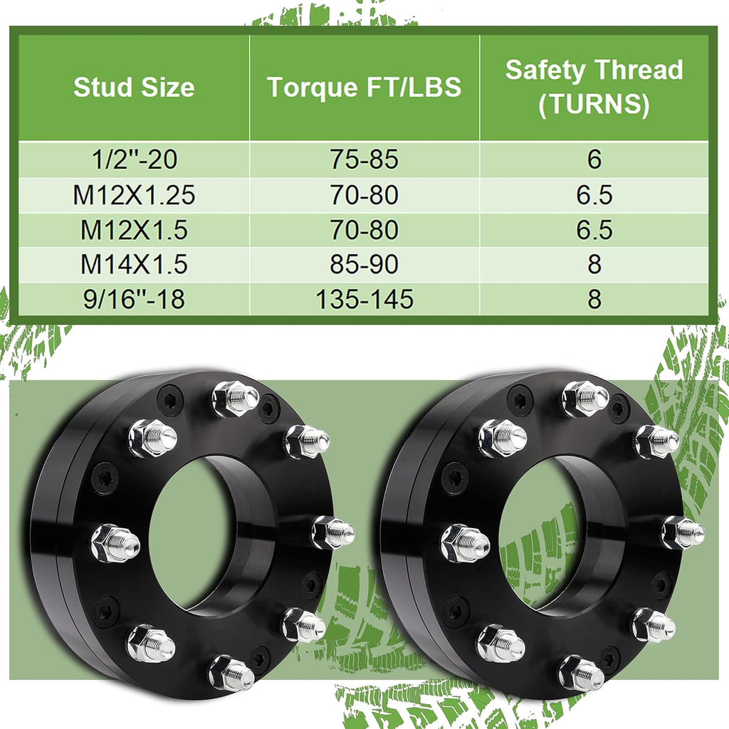 6x139.7mm to 8x165.1mm Wheel Adapters 2 inch 108mm Hub Bore 14x1.5 Thread Pitch J999