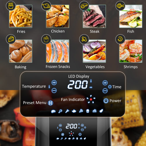 4.7Qt 4-in-1 Air Fryer with Digital Touchscreen and Nonstick Basket Y8411