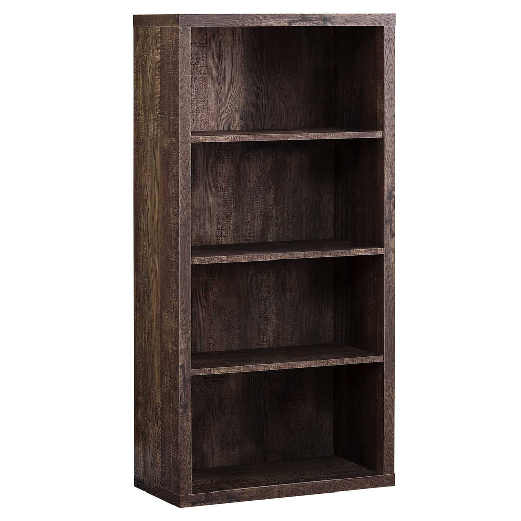 Brown Particle Board Adjustable Shelves Bookshelf U68735