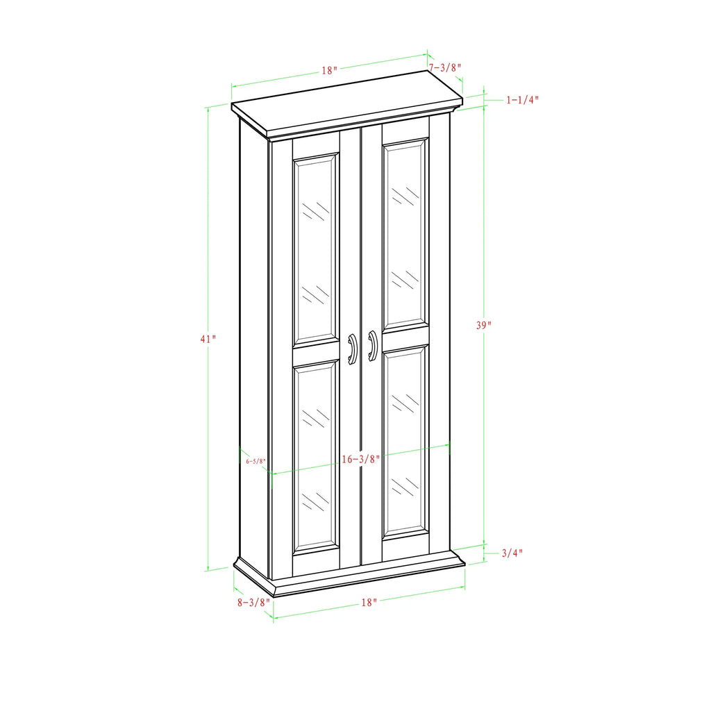Black Media Tower Storage Cabinet I188914