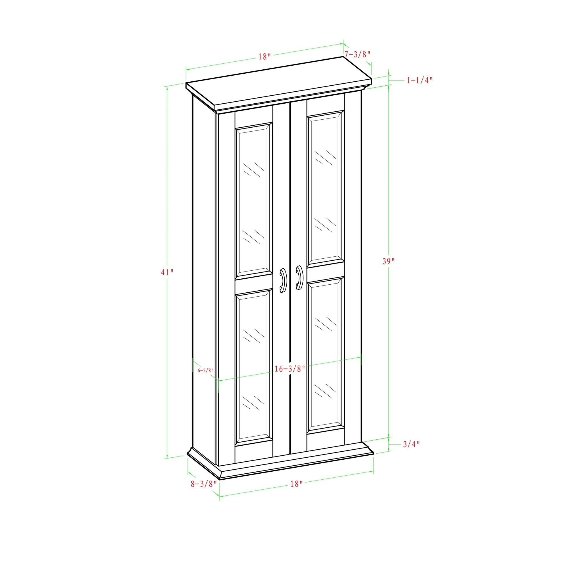 Black Media Tower Storage Cabinet I188914