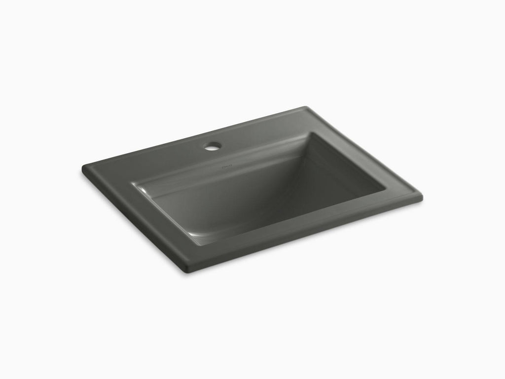 Thunder Grey Drop-In Bathroom Sink with Single Faucet Hole V31956
