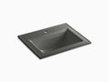 Thunder Grey Drop-In Bathroom Sink with Single Faucet Hole V31956