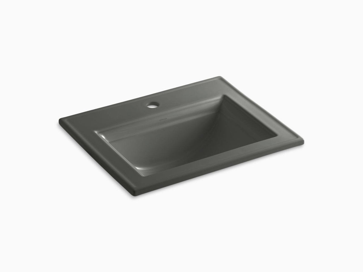 Thunder Grey Drop-In Bathroom Sink with Single Faucet Hole V31956