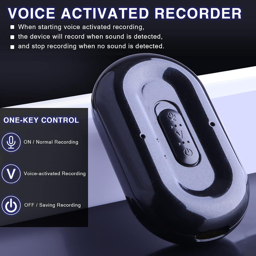 Magnetic Voice Activated Recorder Mini Voice Recorder Recording Device, 192 Hours Recording Capacity Pack of 2 M87983