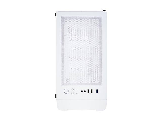 White Compact ATX Mid Tower Case with Tempered Glass Side Panel F677