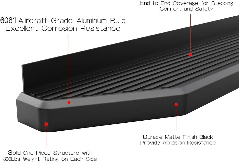Black Aluminum Running Boards M775