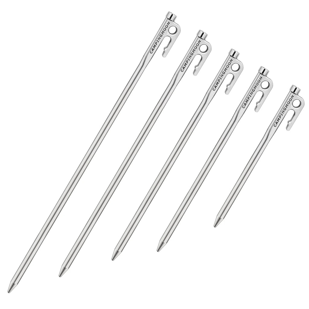Heavy Duty Steel Tent Stakes Pegs with Hook and Hole Design P5334