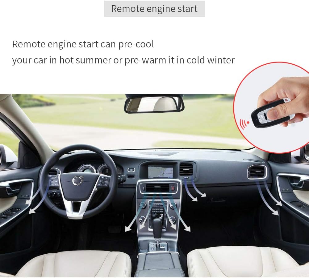 Smart Key PKE Car Alarm with Push Engine Start Button DC12V F20027