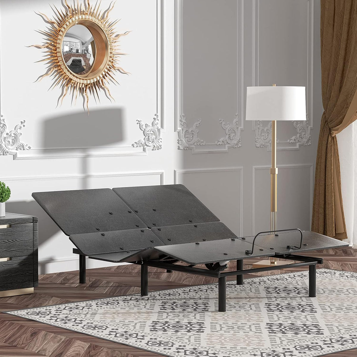 Black Twin XL Adjustable Bed Base with Wireless Remote V544468