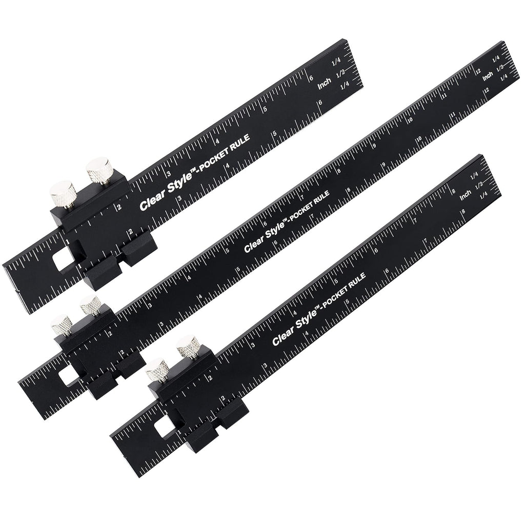 3 Pack 6, 8 and 12 inch Woodworking T Track Ruler P4369