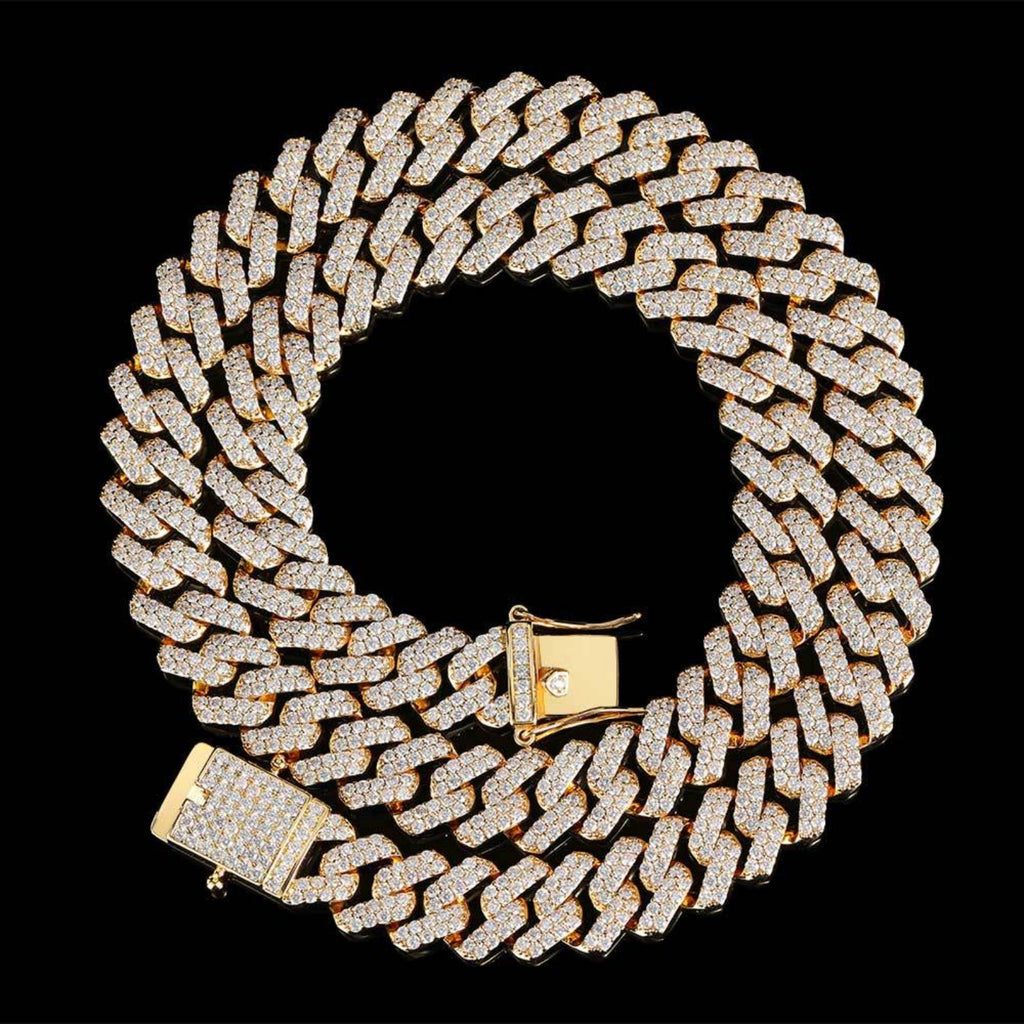 12MM Iced Out Miami Cuban Link Chain Necklace, 16-24 Inch C3192