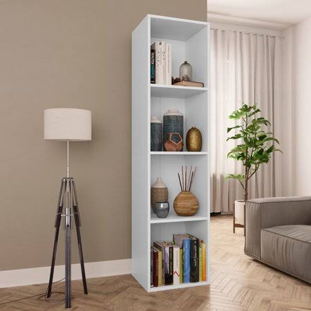 White 4-Tier Vertical Storage Bookcase E19616