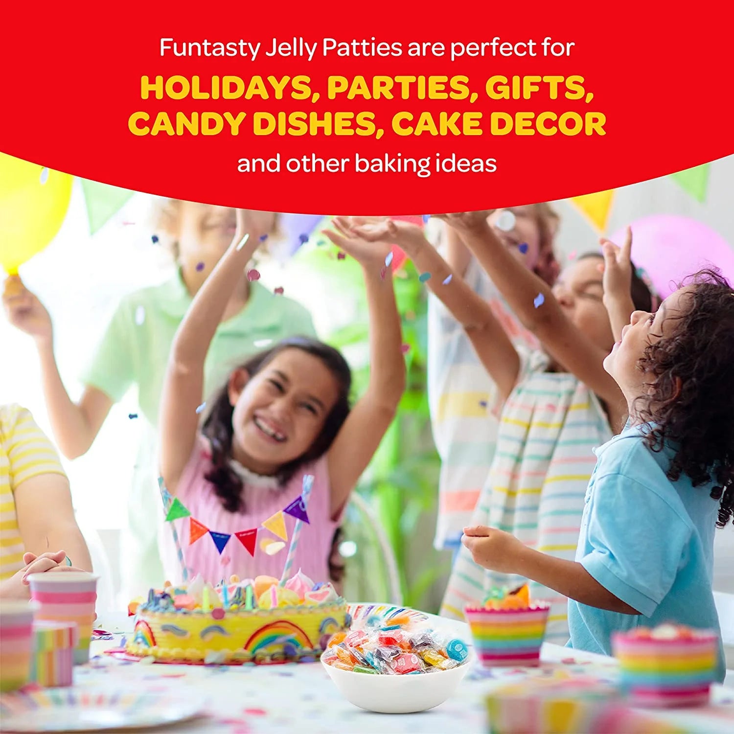 Assorted Fruit Jelly Patties Candy, Individually Wrapped - 2-Pound Pack K513478