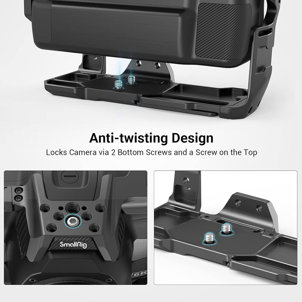 Battery Grip Cage Only for BMPCC 6K Pro with NATO Rail and Cold Shoe Mount X96157