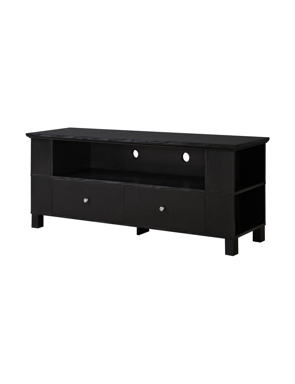 Black Wood TV Console with Storage T830152