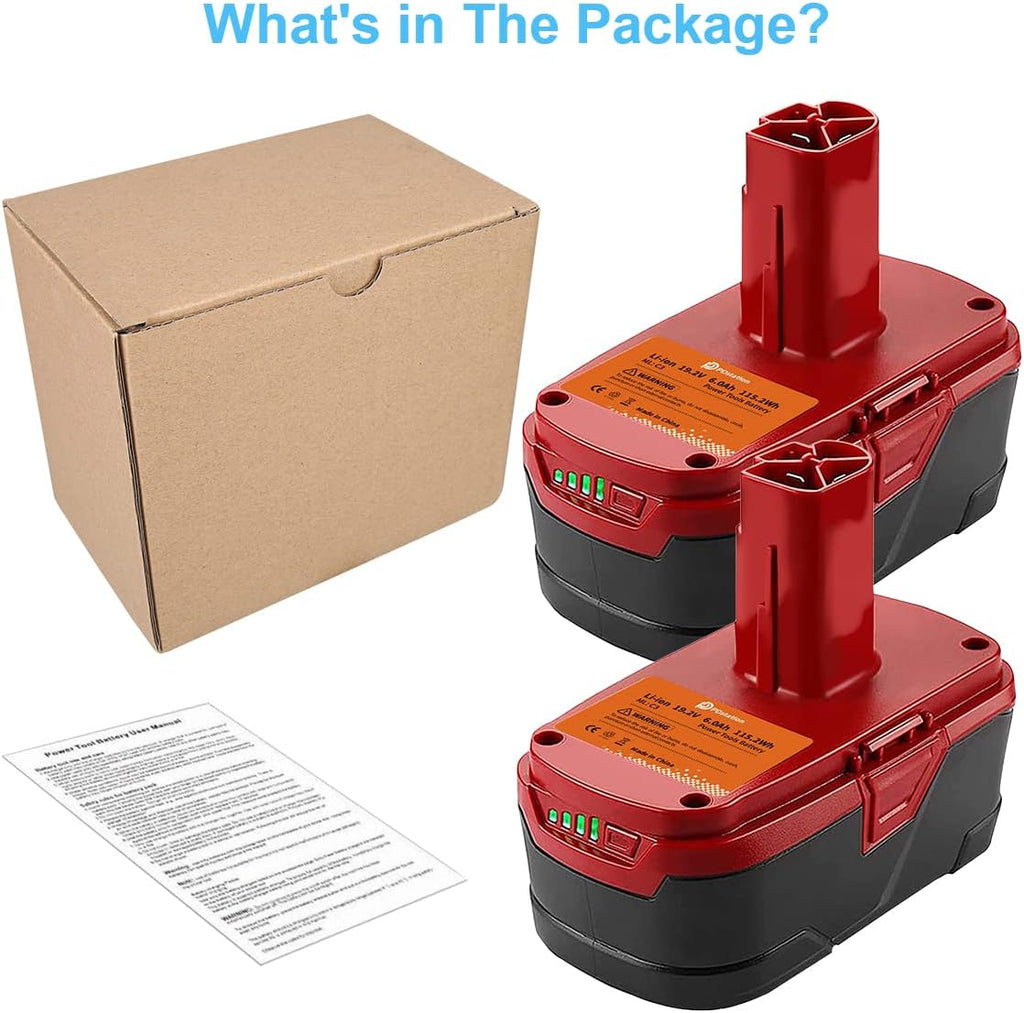 2-Packs 6000mAh Replacement Battery for Craftsman C3 Cordless Tools W65497
