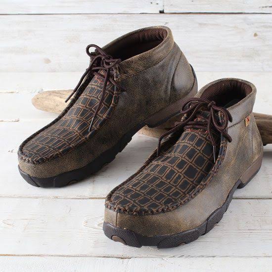 Cayman Print Brown Leather Driving Moc A496