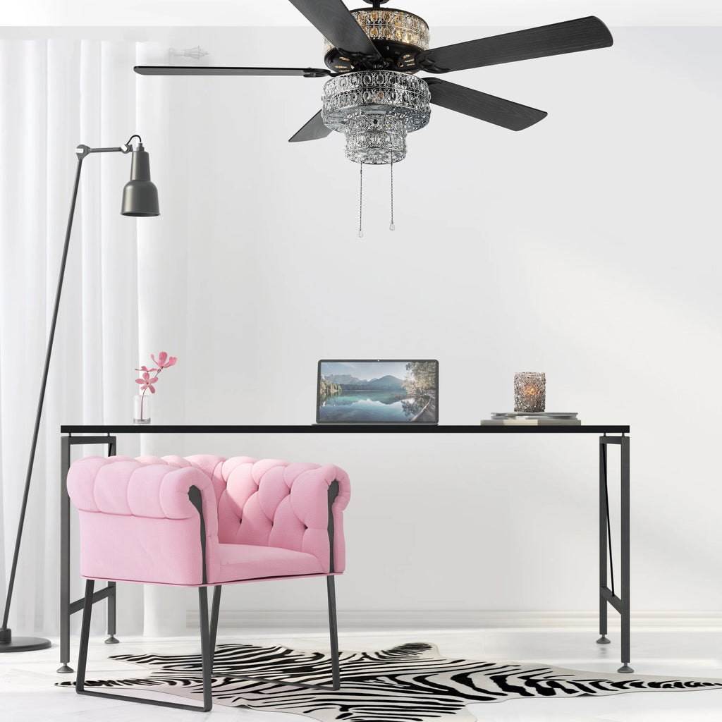 52" Crystal LED Ceiling Fan with Light K8150