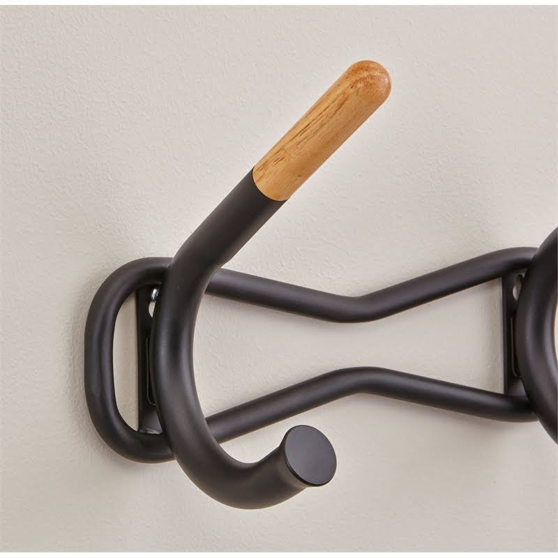6 Hook Black Coat Wall Rack D5230