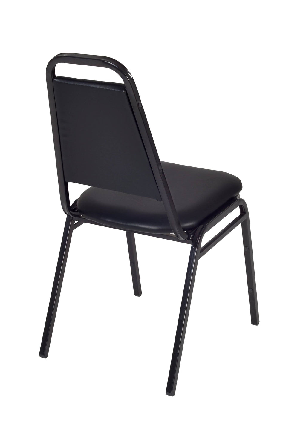 Mahogany Black Square Breakroom Table with 4 Stack Chairs H499