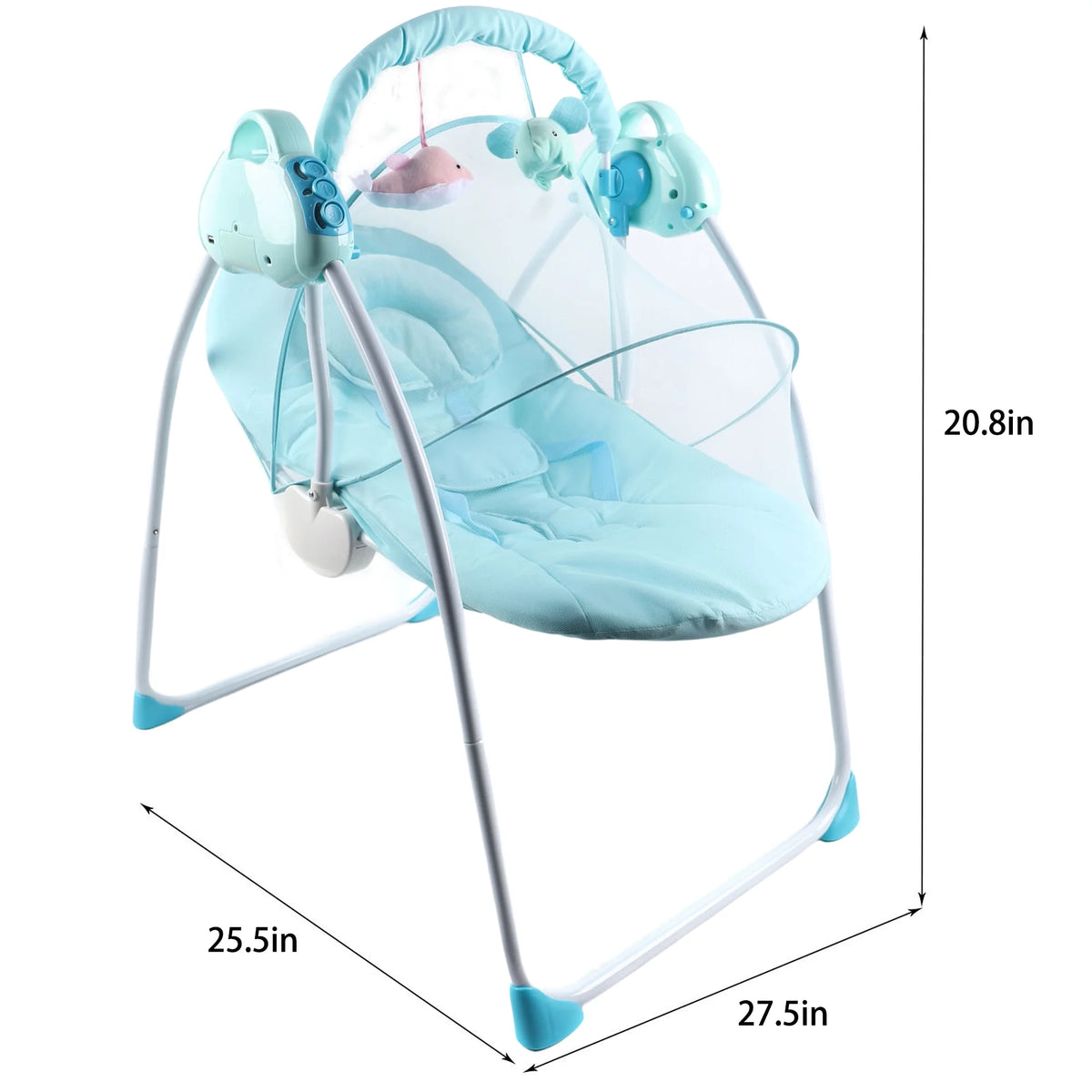 Blue Electric Baby Bouncer Swing Seat with Bluetooth Music and Remote Control R708