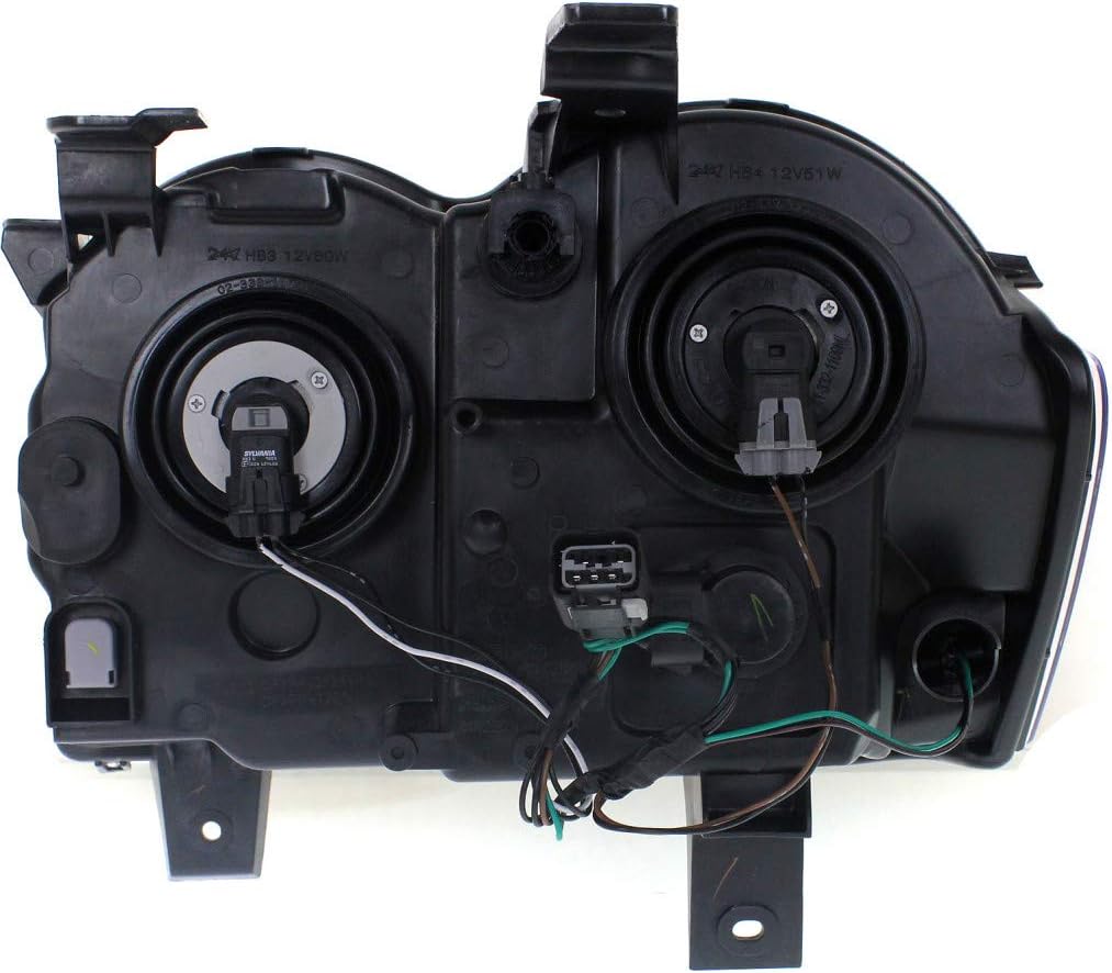 Headlight Assembly for Jeep Grand Cherokee 2008 2009 2010 Driver and Passenger Side Pair Halogen A3164