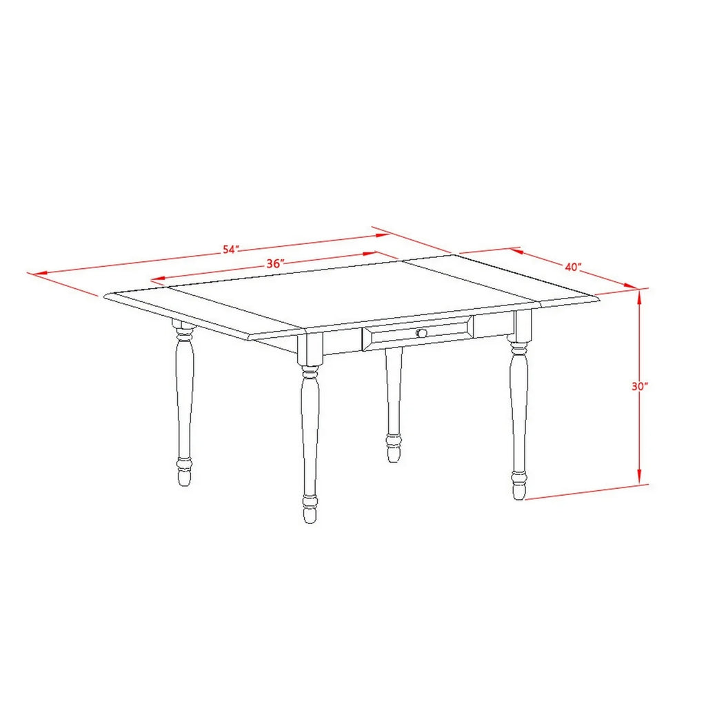 5-piece Wood Dining Table and Chairs in Cherry S5637