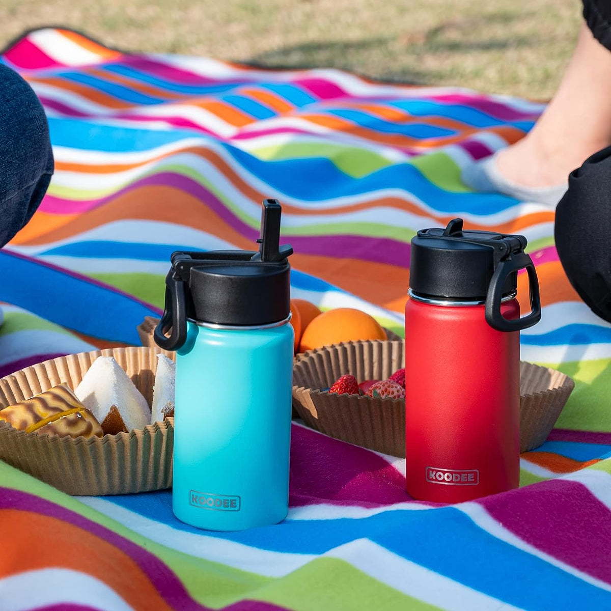 12 oz Stainless Steel Insulated Water Bottle with Straw P53029