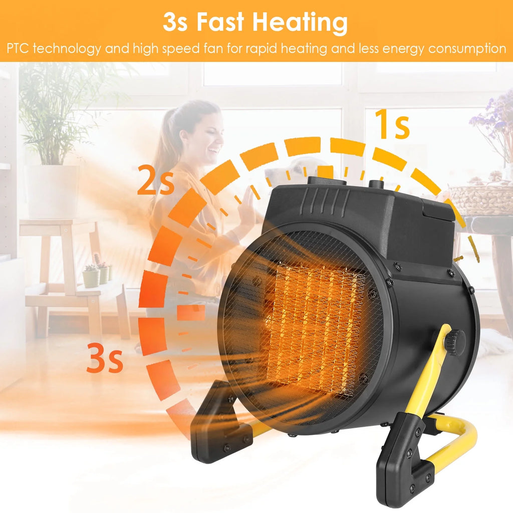 1500W Portable Ceramic Space Heater with Overheat Protection W70028