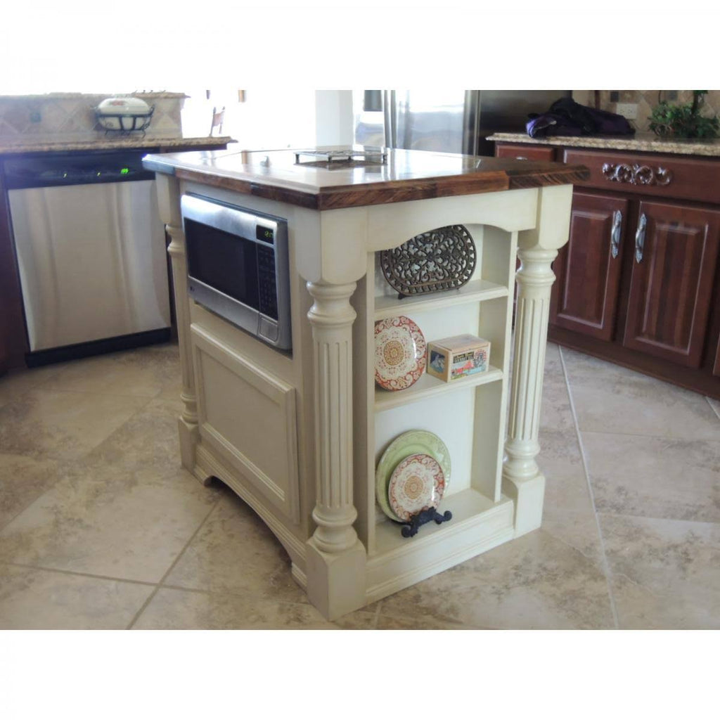 Rubberwood Fluted Cabinet Column U97780