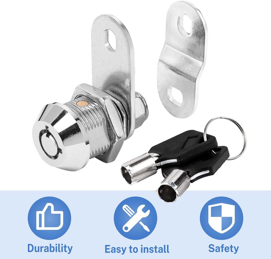 1-1/8 Inch Chrome Tubular Cam Lock 6 Pack D770830