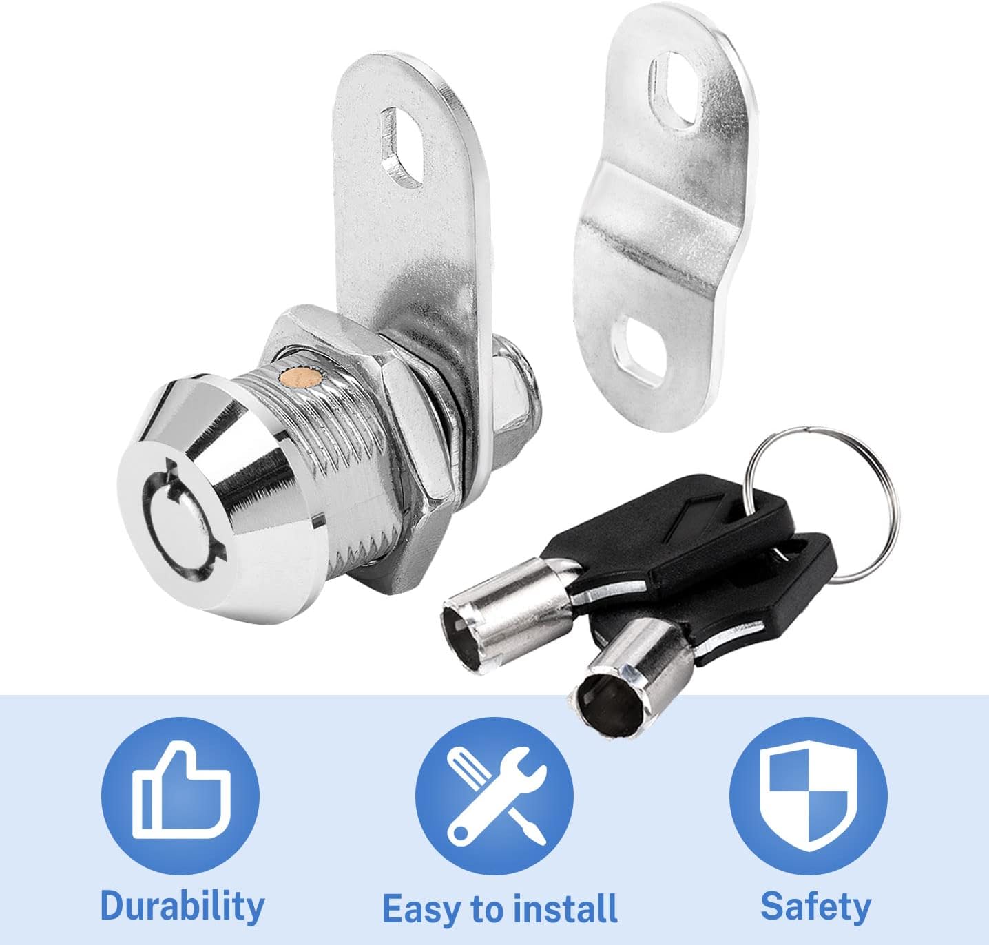 1-1/8 Inch Chrome Tubular Cam Lock 6 Pack D770830